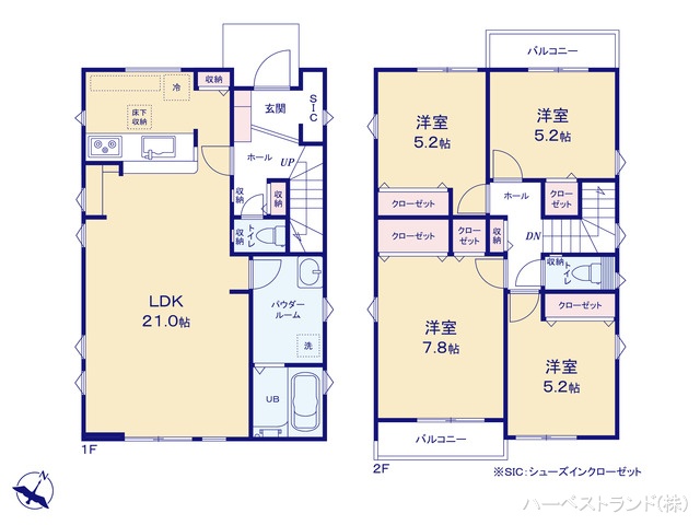 神奈川県座間市緑ケ丘6丁目の新築戸建て 4LDK間取図 ※図面と異なる場合は現況を優先