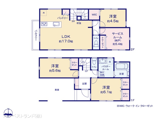 神奈川県横浜市神奈川区三ツ沢下町の新築戸建て 3LDK間取図 ※図面と異なる場合は現況を優先