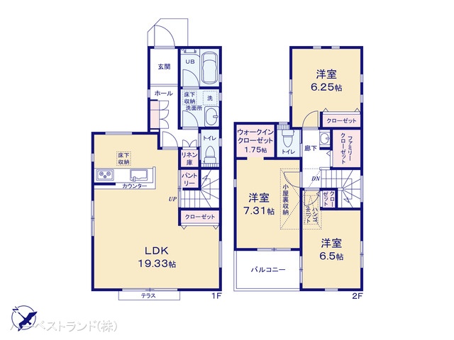 神奈川県横浜市緑区東本郷５丁目の新築戸建て 3LDK間取図 ※図面と異なる場合は現況を優先