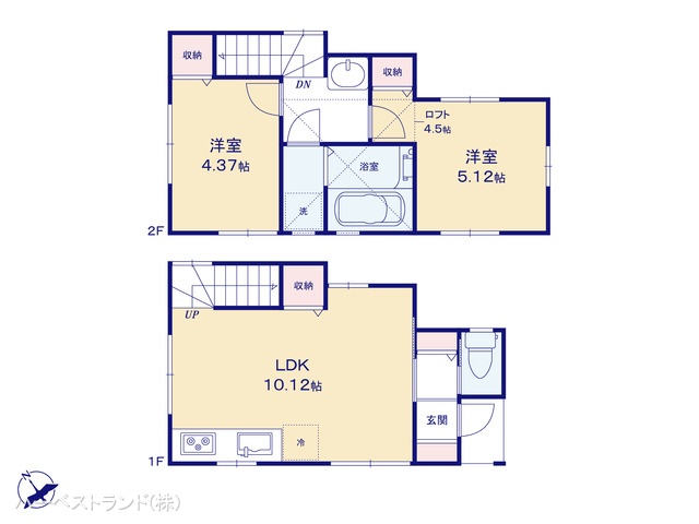 神奈川県川崎市高津区子母口の新築戸建て 2LDK間取図 ※図面と異なる場合は現況を優先