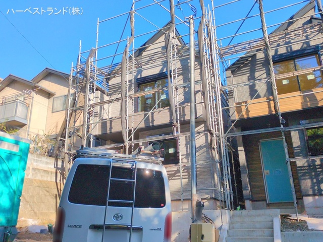 神奈川県横浜市港北区下田町３丁目の新築戸建て外構写真 2025年12月11日撮影