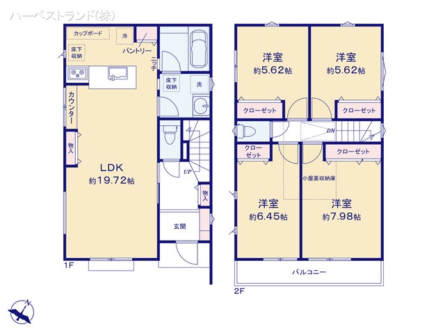 神奈川県大和市南林間８丁目の新築戸建て 4LDK間取図 ※図面と異なる場合は現況を優先