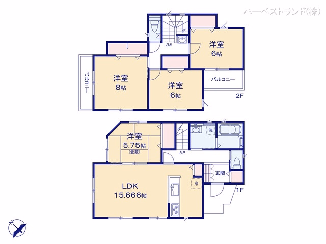 新築戸建て 八王子市戸吹町 8号棟 間取図