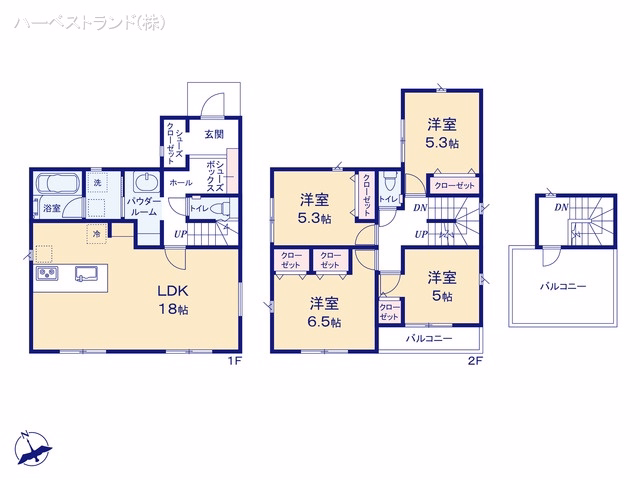 神奈川県相模原市中央区田名の新築戸建て 4LDK間取図 ※図面と異なる場合は現況を優先