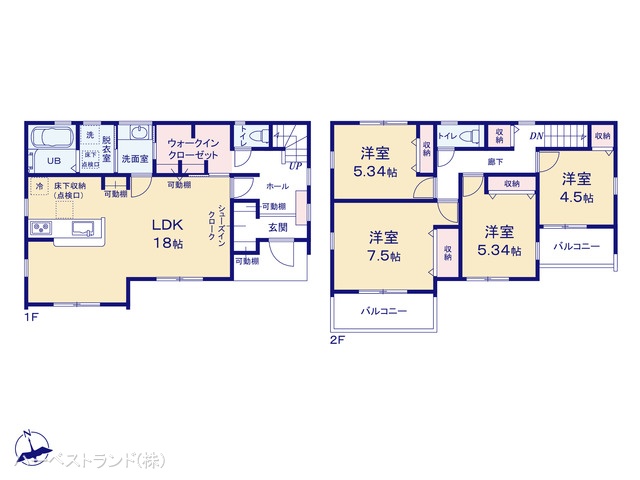 神奈川県横浜市緑区鴨居4丁目の新築戸建て 4LDK間取図 ※図面と異なる場合は現況を優先