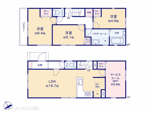 川崎市麻生区片平3丁目（戸建）01 間取図