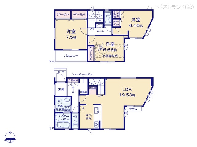 神奈川県横浜市緑区三保町の新築戸建て 3LDK間取図 ※図面と異なる場合は現況を優先