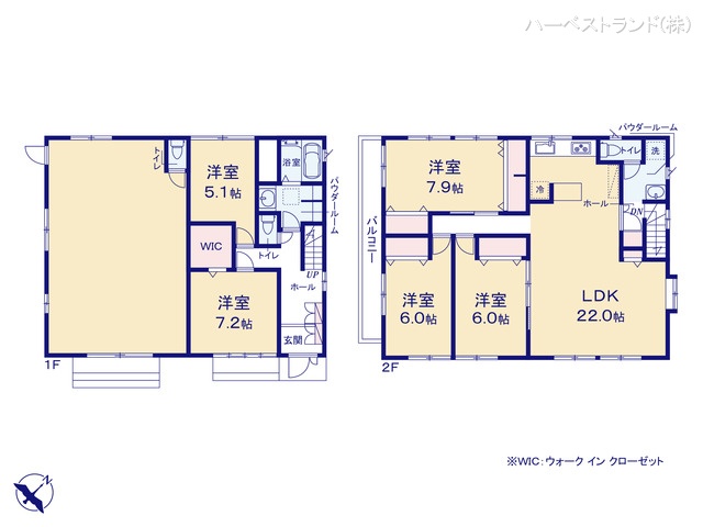 神奈川県横浜市青葉区元石川町の中古戸建て 5LDK間取図 ※図面と異なる場合は現況を優先