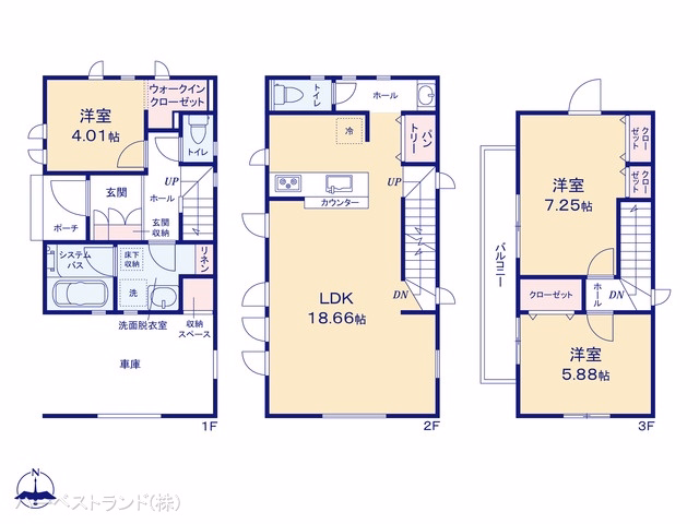 新築戸建て 川崎市幸区小倉5丁目2期 1号棟 間取図