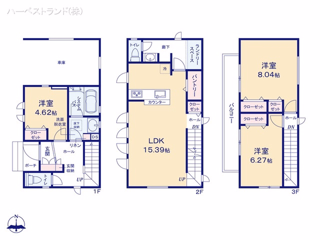 神奈川県川崎市幸区小倉５丁目の新築戸建て 3LDK間取図 ※図面と異なる場合は現況を優先