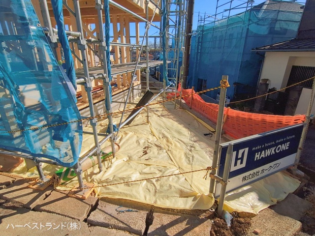 神奈川県川崎市中原区井田3丁目の新築戸建て上棟写真 2026年1月21日撮影