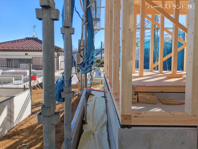 神奈川県川崎市中原区井田3丁目の新築戸建て上棟写真 2026年1月21日撮影