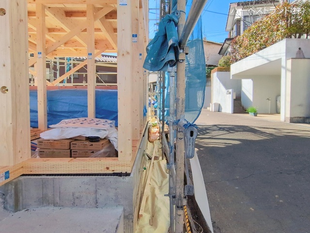 神奈川県川崎市中原区井田3丁目の新築戸建て上棟写真 2026年1月21日撮影