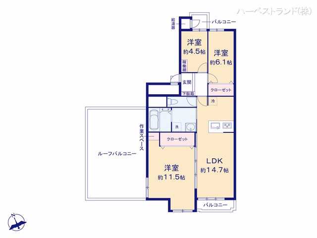 中古マンション 新川崎グランドハイツ 間取図