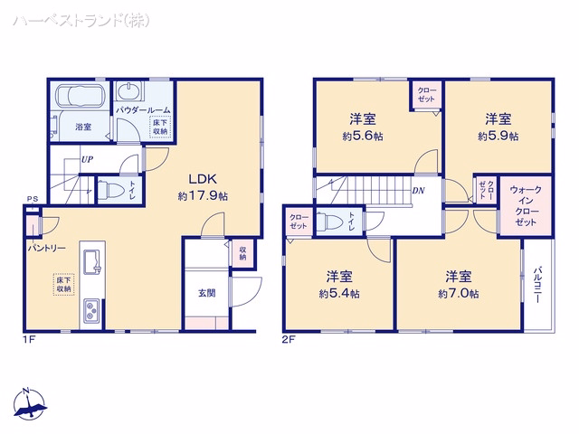 横浜市港北区大曽根台(戸建) 間取図