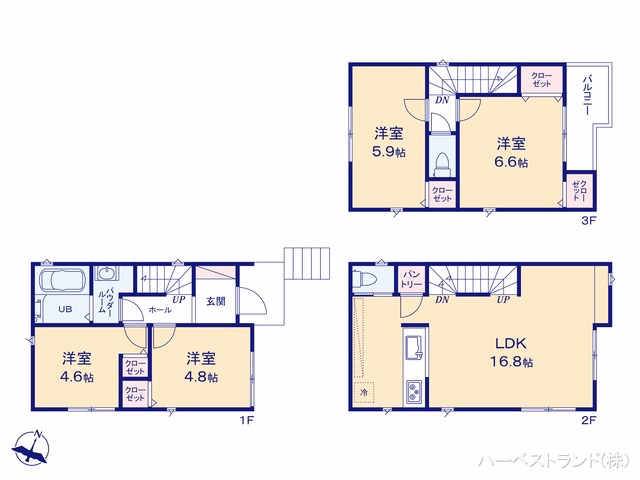 新築戸建て 二俣川2丁目 1号棟 間取図