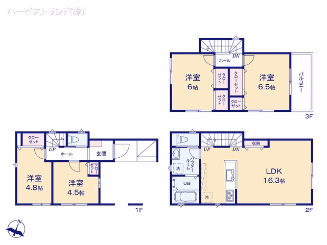 新築戸建て 二俣川2丁目 2号棟 間取図
