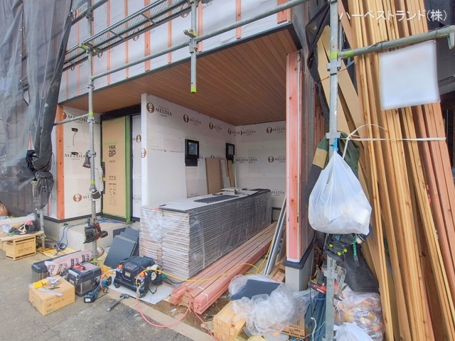 神奈川県川崎市中原区上小田中２丁目の新築戸建てシート写真 2026年2月17日撮影