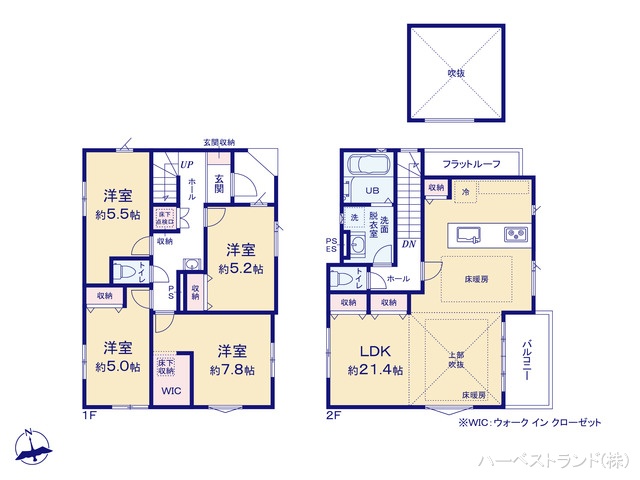 神奈川県横浜市青葉区奈良町の新築戸建て 4LDK間取図 ※図面と異なる場合は現況を優先