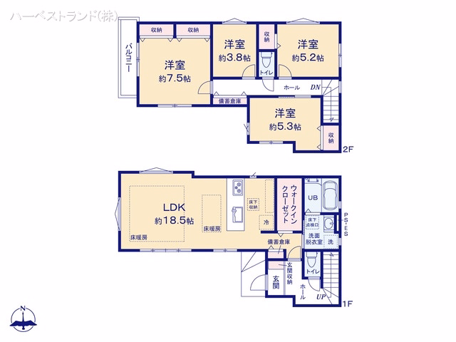 神奈川県横浜市港北区富士塚１丁目の新築戸建て 4LDK間取図 ※図面と異なる場合は現況を優先
