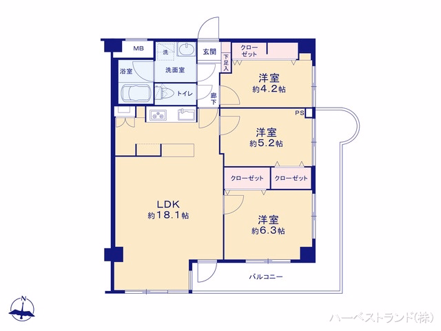 中古マンション エイム平間 間取図