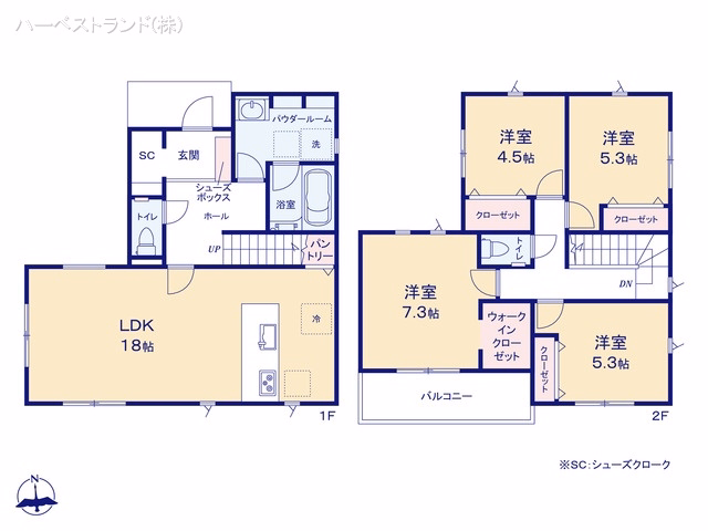 新築戸建て 座間市第4入谷東 1号棟 間取図