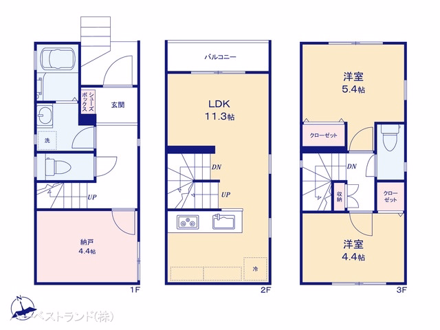 川崎市高津区蟹ケ谷（戸建）B 間取図
