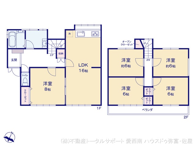 愛知県弥富市川平１丁目の中古戸建て 4LDK間取図 ※図面と異なる場合は現況を優先