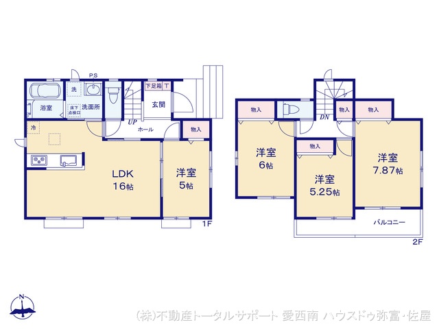 愛知県津島市唐臼町油田の新築戸建て 4LDK間取図 ※図面と異なる場合は現況を優先