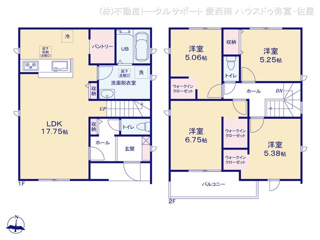 愛知県津島市江東町２丁目の新築戸建て 4LDK間取図 ※図面と異なる場合は現況を優先