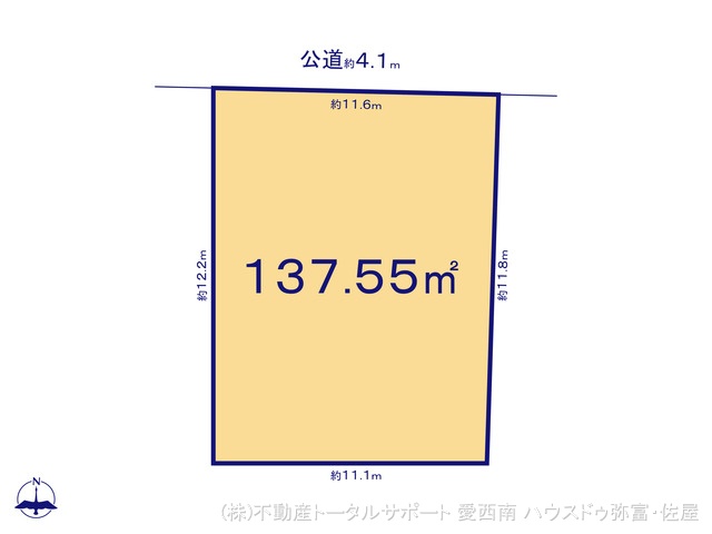 愛知県海部郡蟹江町大字蟹江新町字下之割の土地 区画図 ※図面と異なる場合は現況を優先