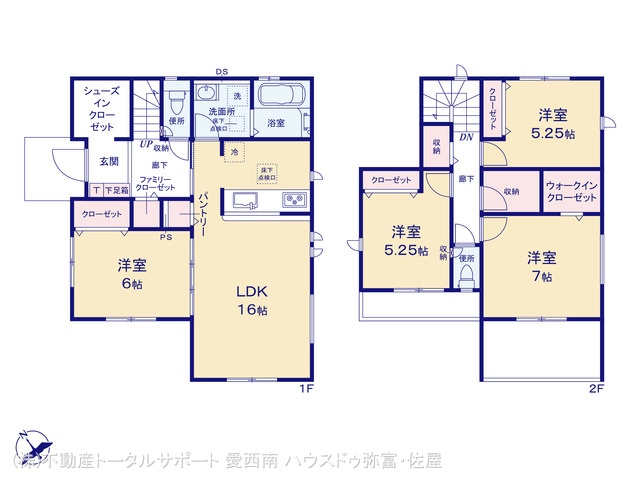 愛知県海部郡飛島村竹之郷９丁目の新築戸建て 4LDK間取図 ※図面と異なる場合は現況を優先