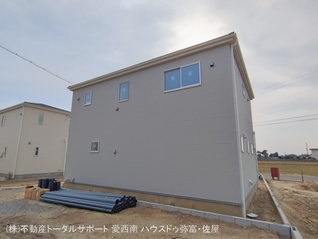 愛知県弥富市五斗山３丁目の新築戸建て外構写真 2026年1月14日撮影