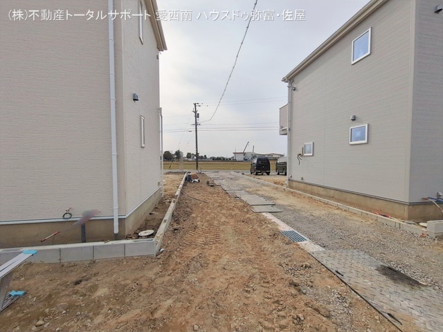 愛知県弥富市五斗山３丁目の新築戸建て外構写真 2026年1月14日撮影