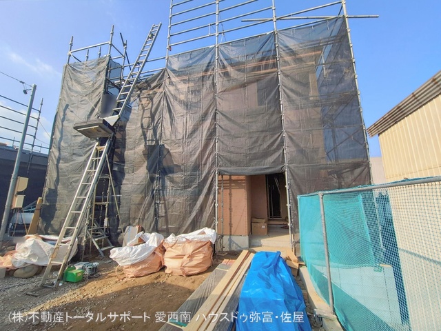 愛知県愛西市佐屋町亥新田の新築戸建て上棟写真 2026年1月15日撮影