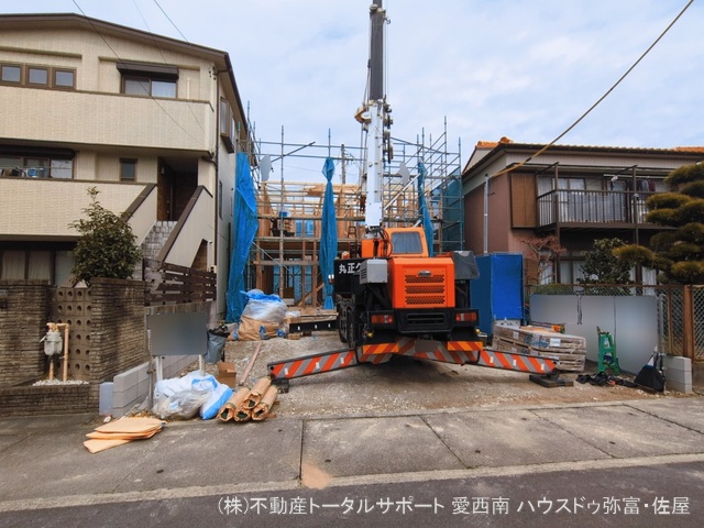 愛知県津島市江東町３丁目の新築戸建て上棟写真 2026年3月5日撮影