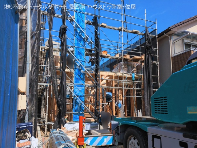 愛知県海部郡蟹江町富吉１丁目の新築戸建て上棟写真 2026年3月16日撮影