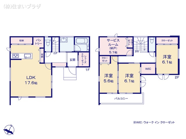 愛知県一宮市今伊勢町　本神戸字中町の未入居 戸建て 3SLDK間取図 ※図面と異なる場合は現況を優先