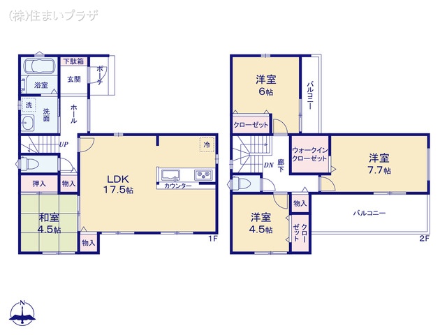 愛知県一宮市多加木３丁目の新築戸建て 4LDK間取図 ※図面と異なる場合は現況を優先
