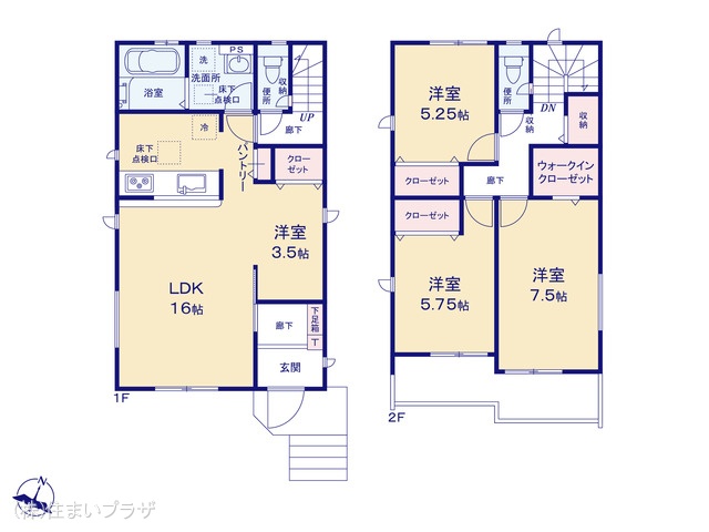 愛知県春日井市高蔵寺町７丁目の新築戸建て 3LDK間取図 ※図面と異なる場合は現況を優先
