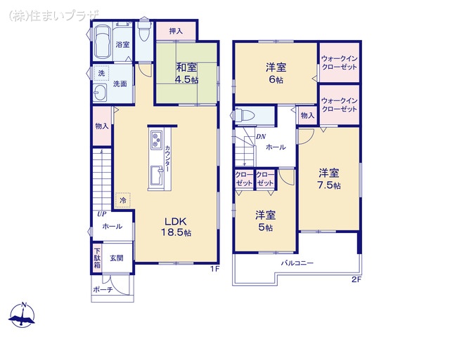 愛知県春日井市高山町3丁目の新築戸建て 4LDK間取図 ※図面と異なる場合は現況を優先