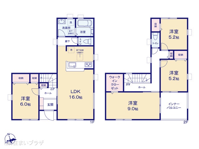 愛知県江南市安良町郷中の新築戸建て 4LDK間取図 ※図面と異なる場合は現況を優先