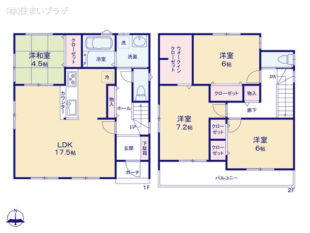 愛知県一宮市三条字山の新築戸建て 4LDK間取図 ※図面と異なる場合は現況を優先