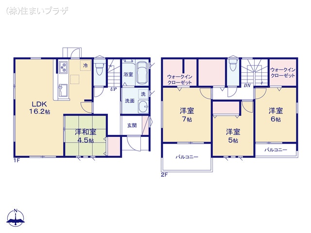 愛知県一宮市今伊勢町　馬寄字上畑田の新築戸建て 4LDK間取図 ※図面と異なる場合は現況を優先