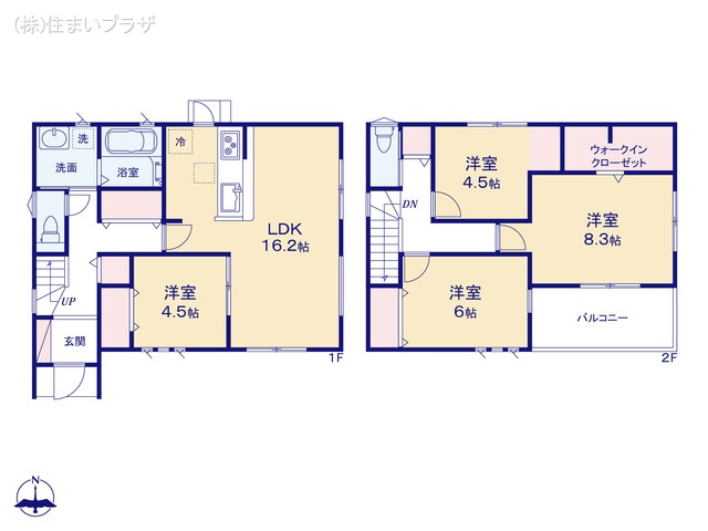 愛知県一宮市今伊勢町　馬寄字上畑田の新築戸建て 4LDK間取図 ※図面と異なる場合は現況を優先