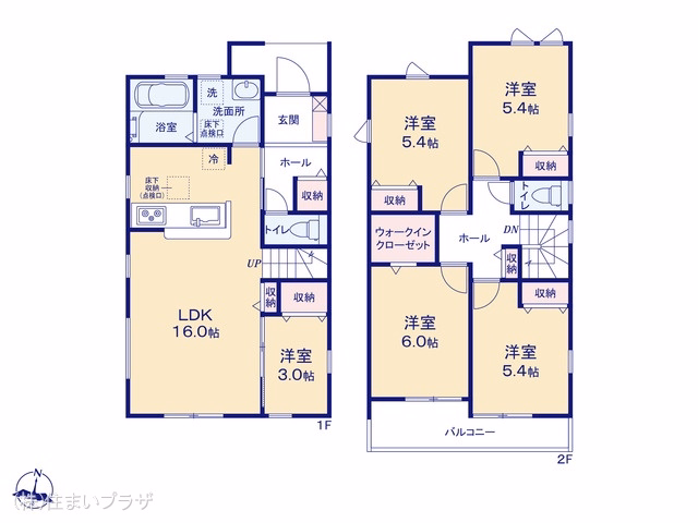 愛知県春日井市熊野町の新築戸建て 5LDK間取図 ※図面と異なる場合は現況を優先