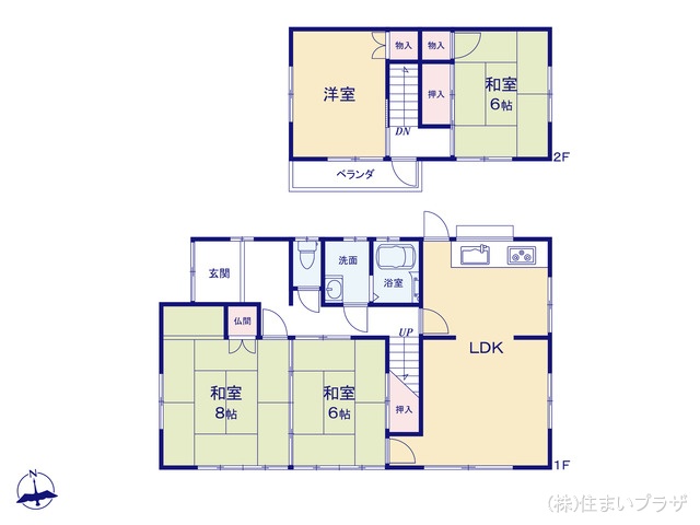 愛知県稲沢市祖父江町 森上本郷九の中古戸建て 4LDK間取図 ※図面と異なる場合は現況を優先