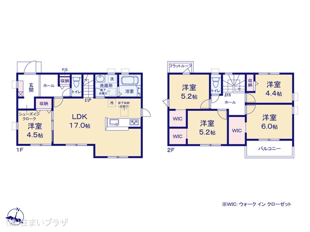 愛知県春日井市高森台６丁目の新築戸建て 5LDK間取図 ※図面と異なる場合は現況を優先