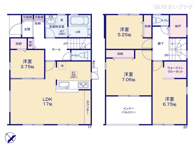 愛知県犬山市大字上野字兼若の新築戸建て 4LDK間取図 ※図面と異なる場合は現況を優先