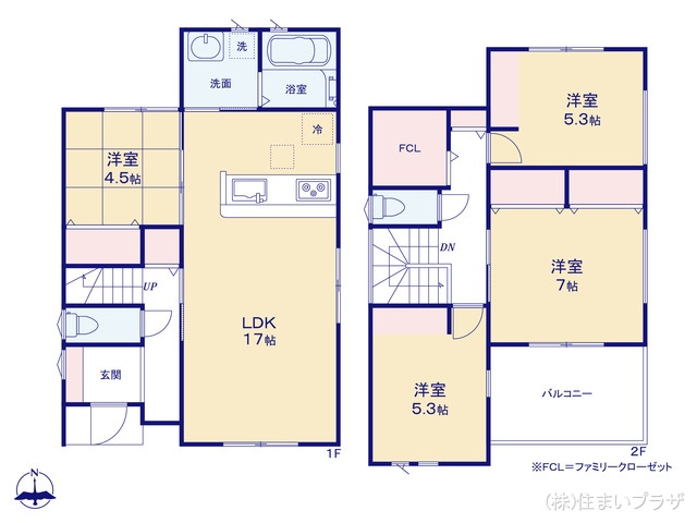 愛知県犬山市大字塔野地字南ノ切の新築戸建て 4LDK間取図 ※図面と異なる場合は現況を優先